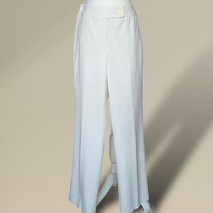 JOSEPHINE ESSENTIALS Creamy Winter White Wide Leg Tailored Loose Trousers Size 6